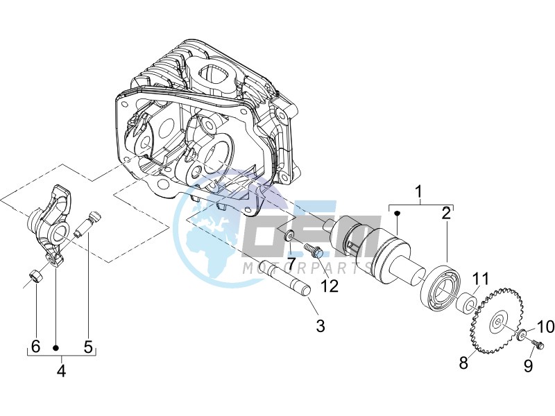 Camshaft - Rocking levers support unit