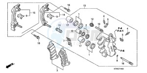 SH300AR9 Europe Direct - (ED / ABS) drawing FRONT BRAKE CALIPER