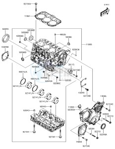 MULE PRO-DXT KAF1000BJF EU drawing Crankcase