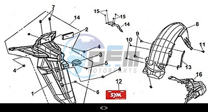 RR. FENDER - RR. MUDGUARD