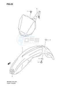 RM125 (E19) drawing FRONT FENDER