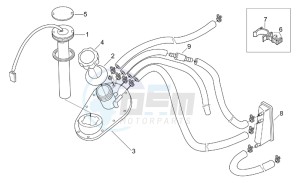 Leonardo 125-150 drawing Fuel level sensor 96 M.I.A and 98