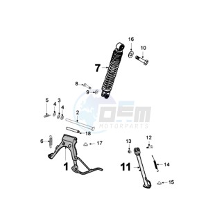 VIVA 3 L 50 4T A drawing REAR SHOCK AND STAND