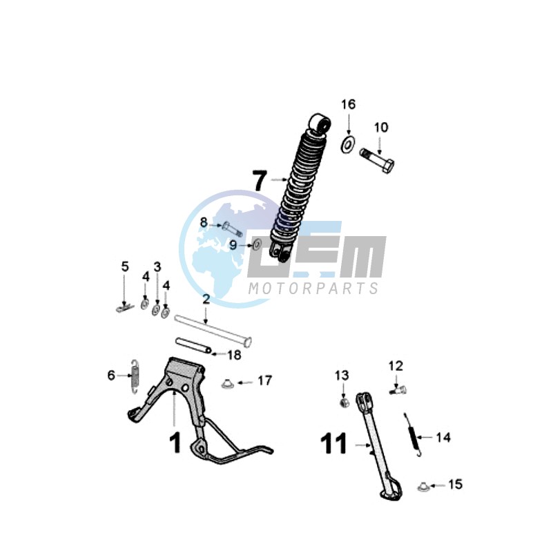 REAR SHOCK AND STAND