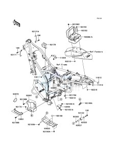 KLX250 KLX250S9F GB XX (EU ME A(FRICA) drawing Frame Fittings