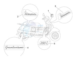 Granturismo 200 L UK drawing Plates - Emblems