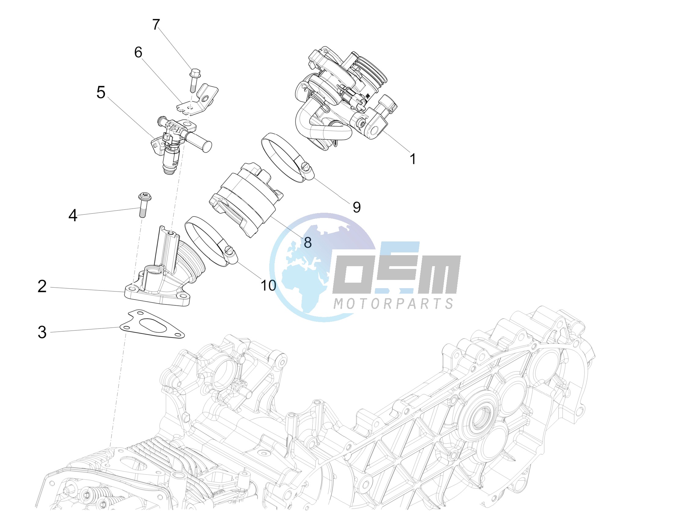 Throttle body - Injector - Union pipe