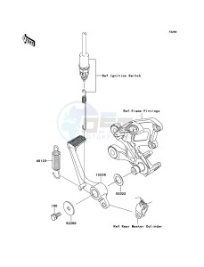 ZZR1400_ABS ZX1400D8F FR GB XX (EU ME A(FRICA) drawing Brake Pedal