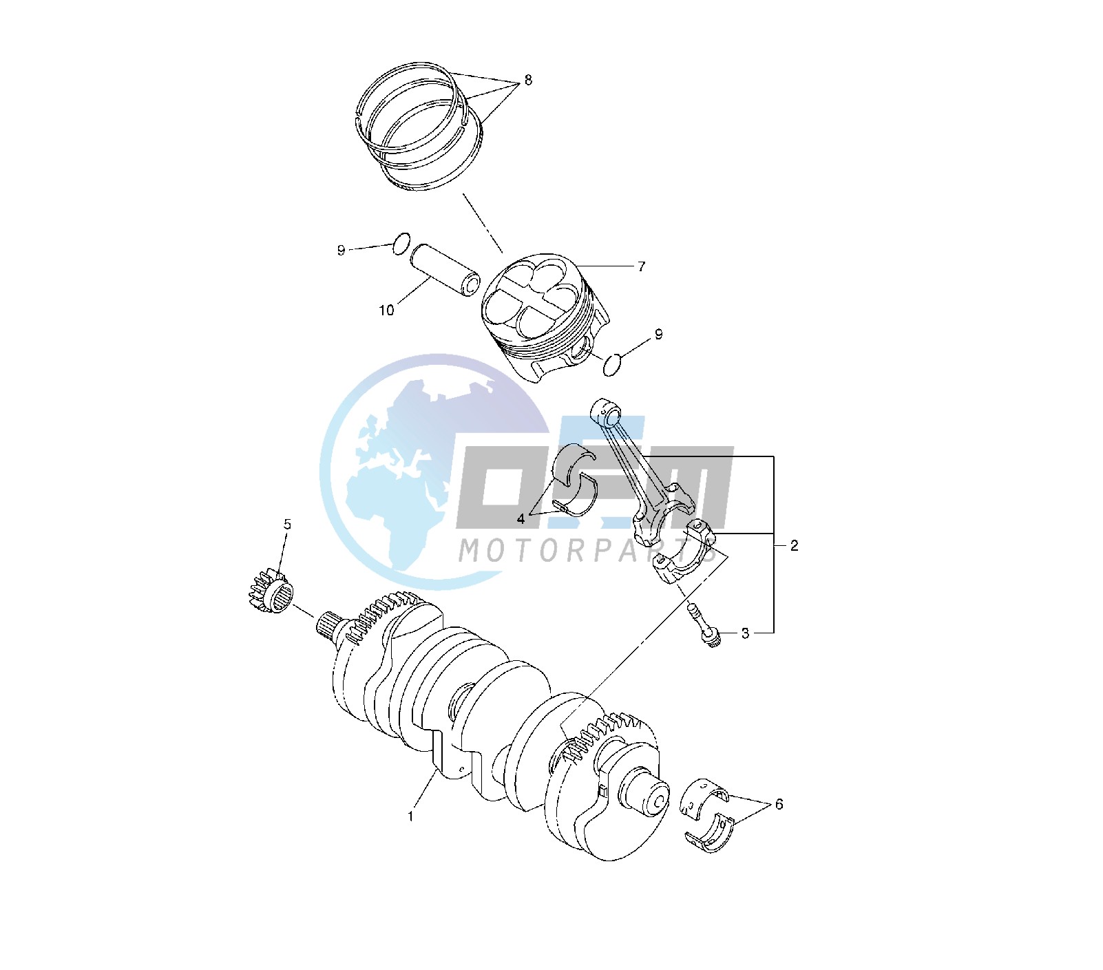 CRANKSHAFT AND PISTON