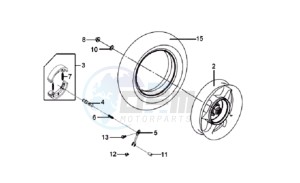 MIO 100 drawing REAR WHEEL / CENTRAL STAND