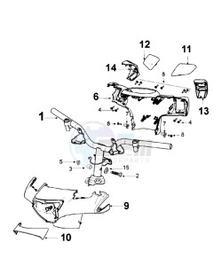 DJANGO 125 HERITAGE drawing HANDLEBAR-HEADLIGHT COVER