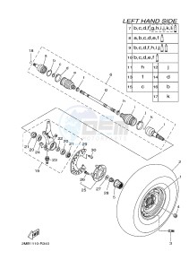 YXM700E YXM70VPXJ VIKING EPS (B5F3) drawing FRONT WHEEL