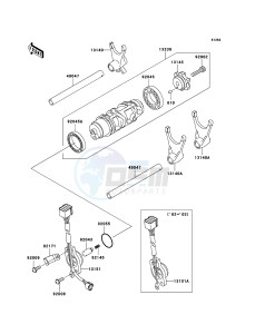 NINJA ZX-12R ZX1200-B4H FR GB GE XX (EU ME A(FRICA) drawing Gear Change Drum/Shift Fork(s)