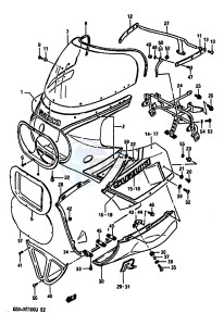 GSX-R1100 (G-H-J) drawing COWLING (MODEL G)