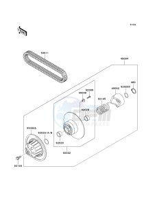 KAF 620 J [MULE 3010 TRANS4X4] (J6J-J8F) J6F drawing DRIVEN CONVERTER_DRIVE BELT