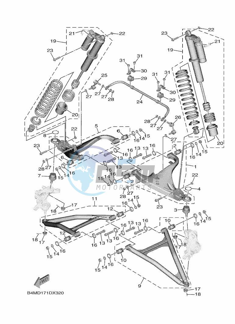 FRONT SUSPENSION & WHEEL