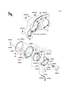 VN1700_VOYAGER_CUSTOM_ABS VN1700KEF GB XX (EU ME A(FRICA) drawing Headlight(s)