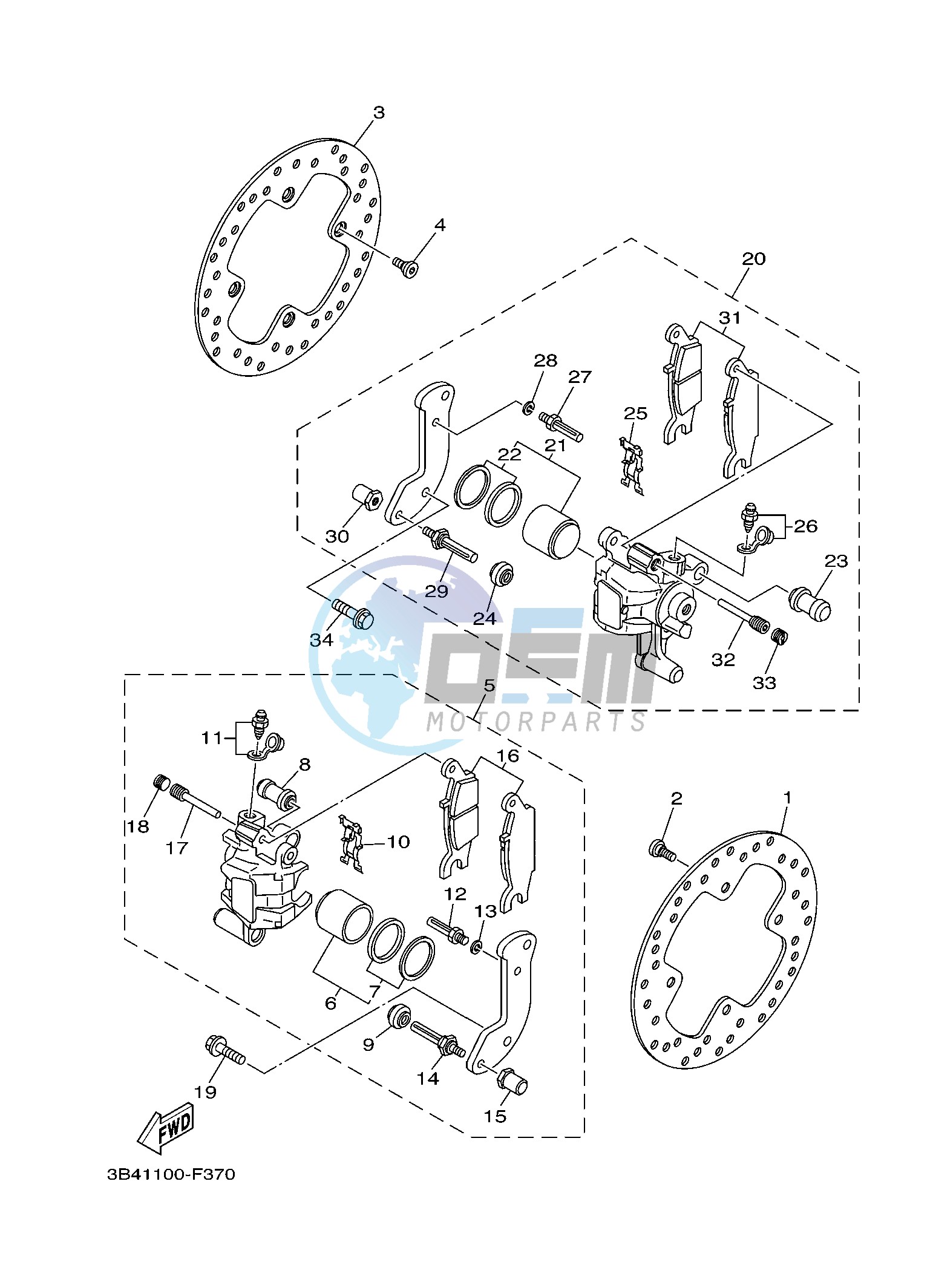 REAR BRAKE CALIPER