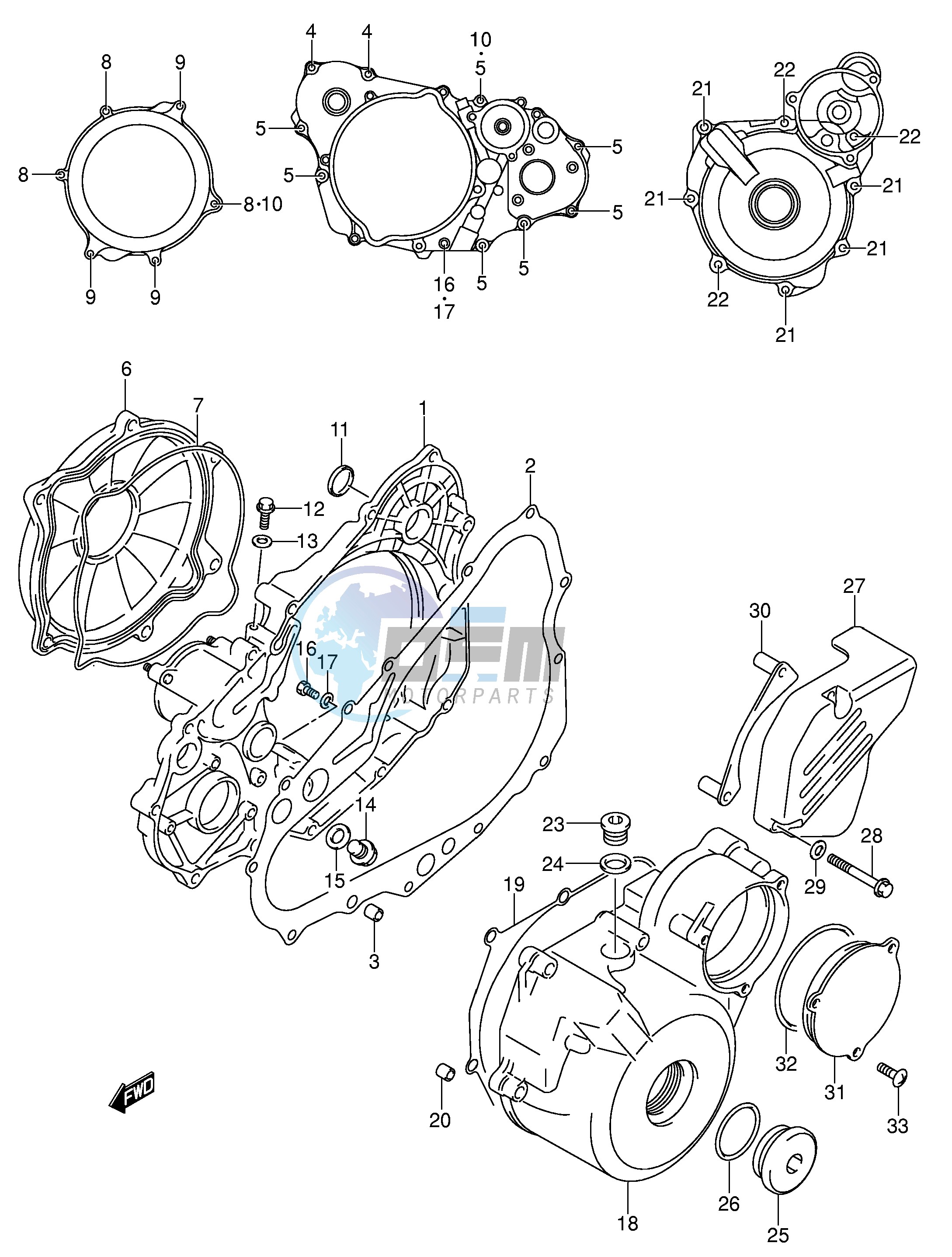 CRANKCASE COVER (DR-Z400EY EK1 EK2 EK3 EK4)