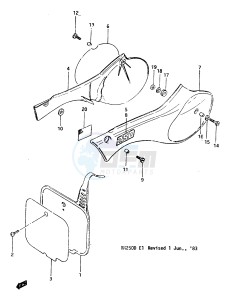 RM250 (Z-D) drawing FRAME COVER MODEL D