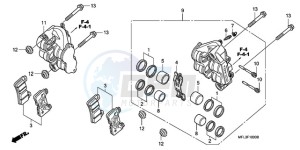 CBR1000RA9 France - (F / ABS CMF) drawing FRONT BRAKE CALIPER