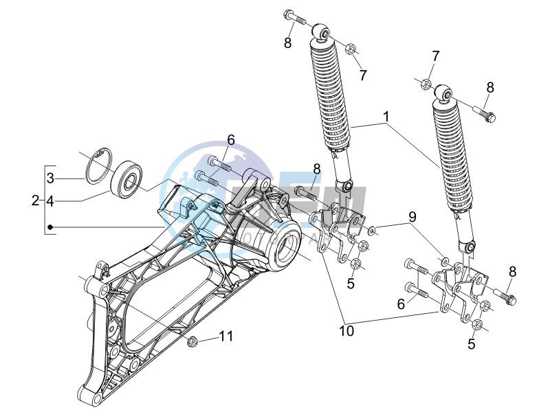 Rear suspension - Shock absorbers