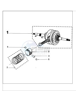 FIGHT 4 50 4T PURE drawing CRANKSHAFT AND ZUIGER