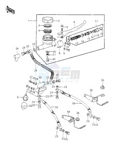 KZ 1000 C [POLICE 1000] (C1-C1A) [POLICE 1000] drawing FRONT MASTER CYLINDER -- KZ1000-C1- -