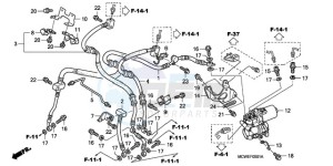 VFR800A9 France - (F / ABS CMF MME TWO) drawing FRONT BRAKE HOSE (VFR800A)