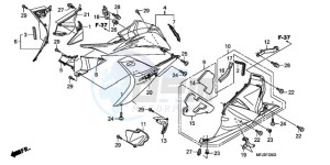 CBR600RA9 France - (F / ABS CMF MME) drawing LOWER COWL (L.) (CBR600RR9,A/RA9,A)