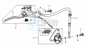 JET EURO X 50 E2 drawing VOORBRAKE CALIPER / BRAKE LEVER /BRAKE LINES