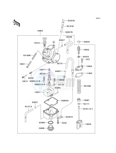 KX 100 A [KX100 MONSTER ENERGY] (A6F - A9FA) D8F drawing CARBURETOR