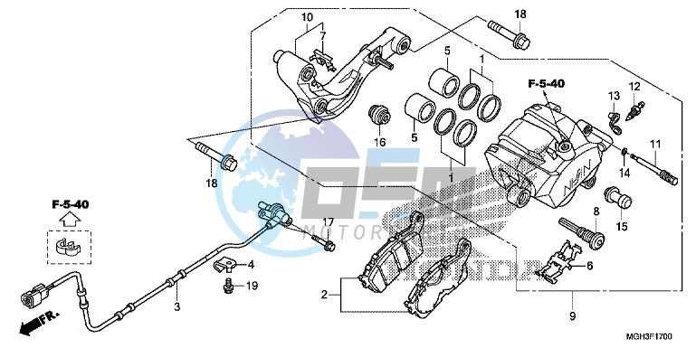 REAR BRAKE CALIPER