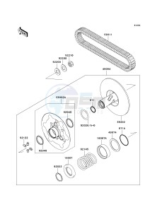 KSV 700 A [KFX 700] (A6F-A9F) A6F drawing DRIVEN CONVERTER_DRIVE BELT