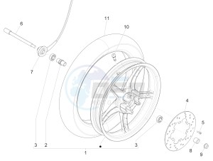 Liberty 125 4t Delivery e3 Single drawing Front wheel