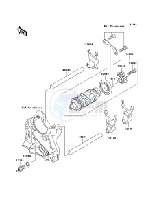 Z750 ZR750L8F GB XX (EU ME A(FRICA) drawing Gear Change Drum/Shift Fork(s)