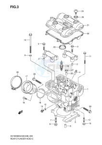 SV1000 (E3-E28) drawing REAR CYLINDER HEAD