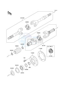 KAF 950 D [MULE 3010 DIESEL 4X4] (D8F) D8F drawing DRIVE SHAFT-REAR