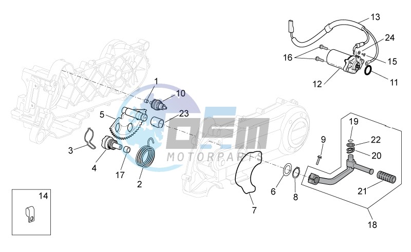 Kick-start gear - starter motor