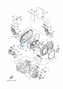 YXM700E YX70MPL (B5FP) drawing CRANKCASE COVER 1