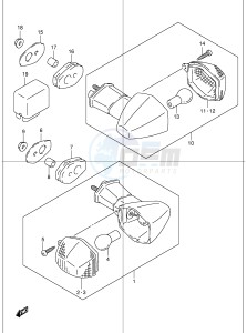 GSF1200 (E2) Bandit drawing TURN SIGNAL LAMP (GSF1200K1 K2 K3 K4 ZK4 K5 ZK5)