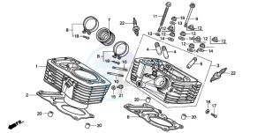 VT600C drawing CYLINDER/CYLINDER HEAD (REAR)