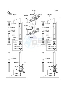 1400GTR ZG1400A9F FR GB XX (EU ME A(FRICA) drawing Front Fork(-JKBZGT40AAA022218)