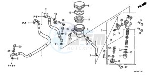 CBF1000T9 Europe Direct - (ED) drawing REAR BRAKE MASTER CYLINDER (CBF1000A/T/S)