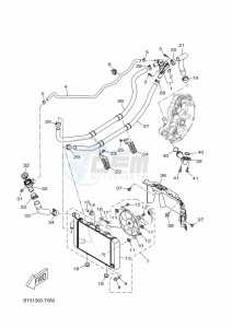 CZD300-A XMAX 300 TECH MAX (BY36) drawing RADIATOR & HOSE