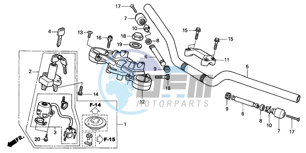 HANDLE PIPE/TOP BRIDGE (CB600F2/F22)