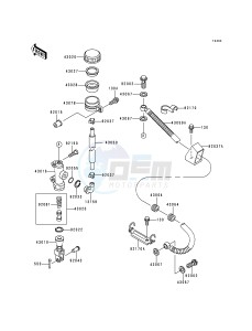 ZX 750 N [NINJA ZX-7RR] (N1-N2) [NINJA ZX-7RR] drawing REAR MASTER CYLINDER