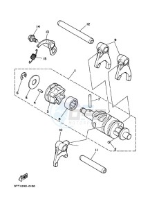 DT125 (3TTV) drawing SHIFT CAM & FORK