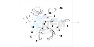 SH300A9 Europe Direct - (ED / ABS) drawing TOP BOX 35 L QUASAR SILVER