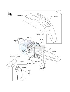 KX250F KX250YBF EU drawing Fenders